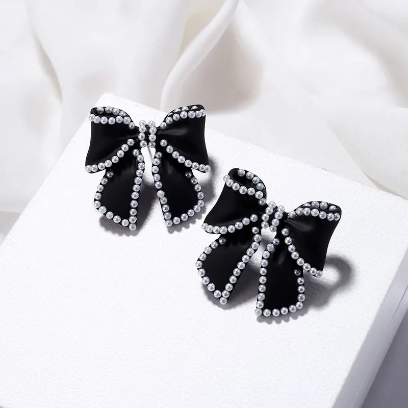Flower-Earring Pearl-Cap Letter Luxury Jewelry White Famous-Design Women Golden Trendy