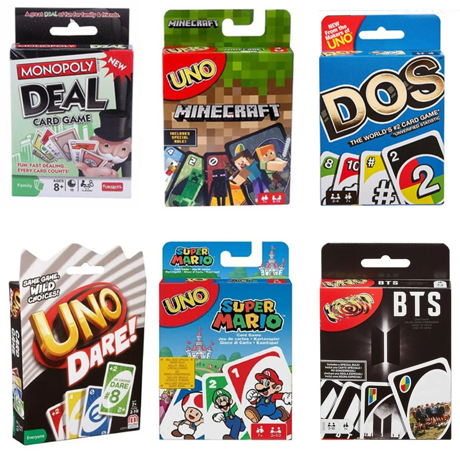 Mattel-Juego de cartas de Harry Potter, Minecraft, Super Mario, emoticono, el más rápido del mundo, fiesta, regalo de Navidad