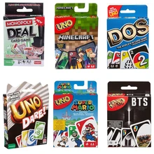 Mattel – jeu de cartes Uno, Harry Potter, Minecraft, Super Mario, émoticône, le plus rapide au monde, amusant, cadeau de noël