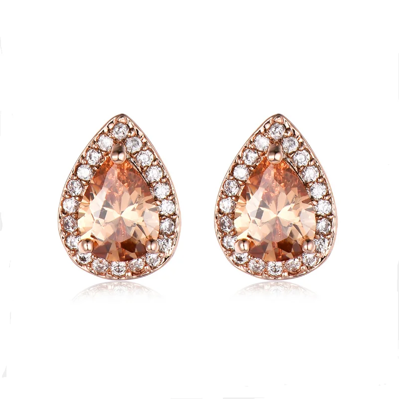 champange Jellystory серьги из серебра 925 с каплями воды Форма Сапфир Изумруд опалы драгоценный камень для женщин серьги ювелирные изделия Свадебные подарки - Цвет камня: champange