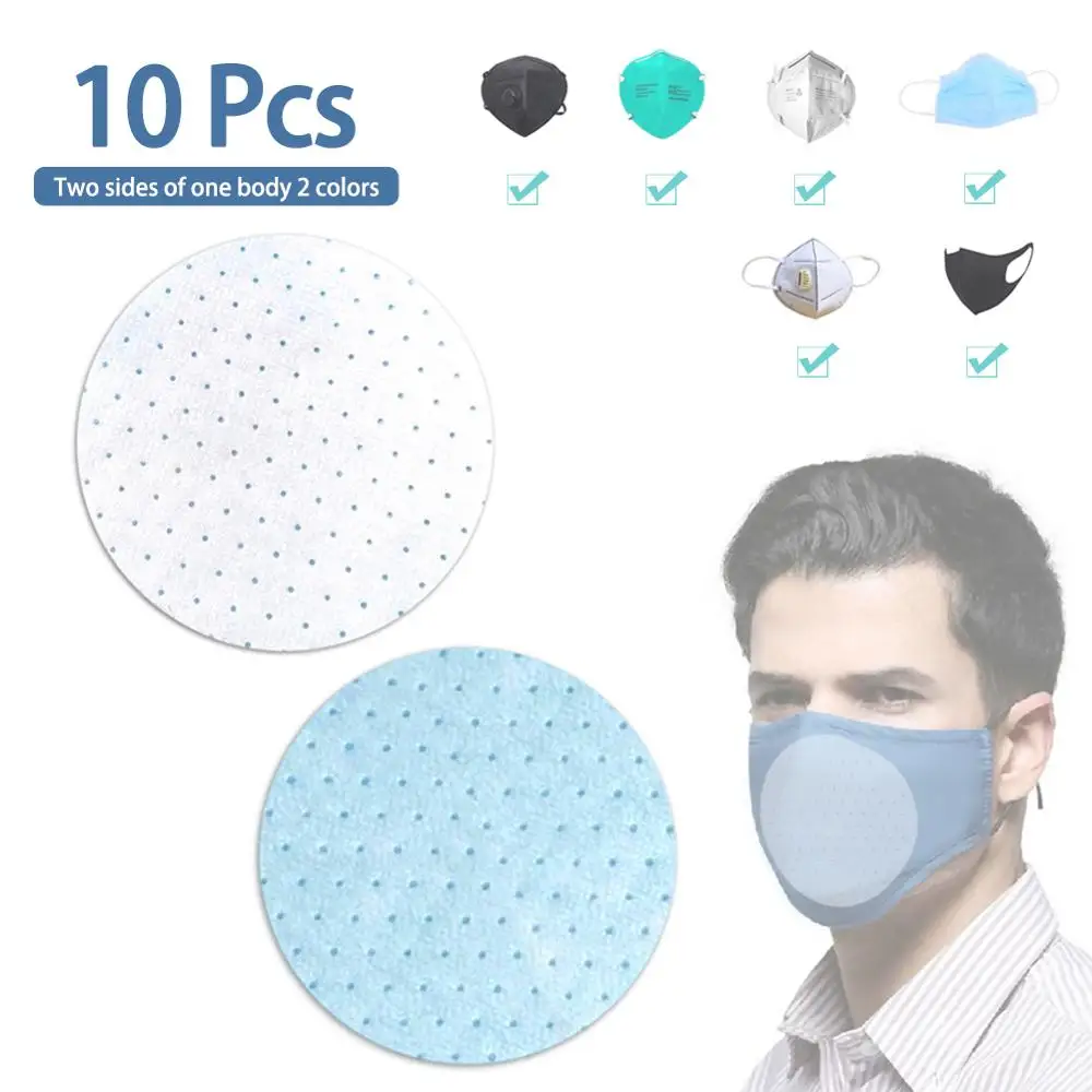 

Pads Replace Filter Mask Disposable 10Pcs Face Respirator Anti-Dust proof Non Woven 3 Layer Cotton Activated Carbon Mouth Insert