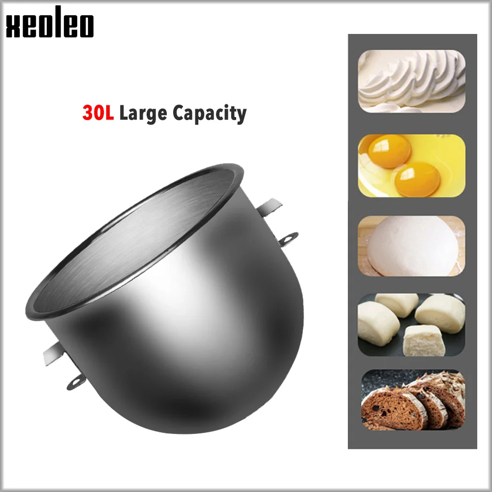 XEOLEO Commercial Food Mixer 30L Planet Dough mixer Egg Beater Baking machine 1500W Dough Kneading machine Cream Mix machine