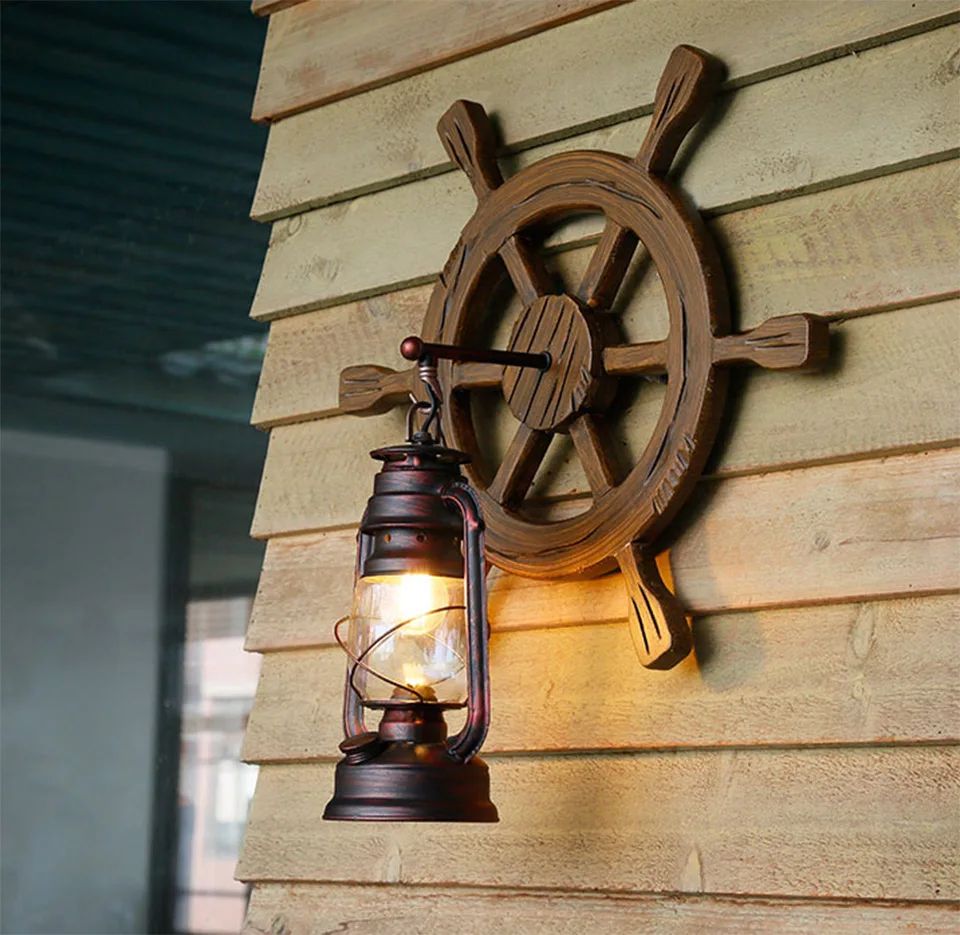 Nordic Retro LED Solid Wood Wall Lights Modern Industry Bar Cafe Decoration Lamp Wall Aisle Corridor Lamp Bedroom Light Fixtures
