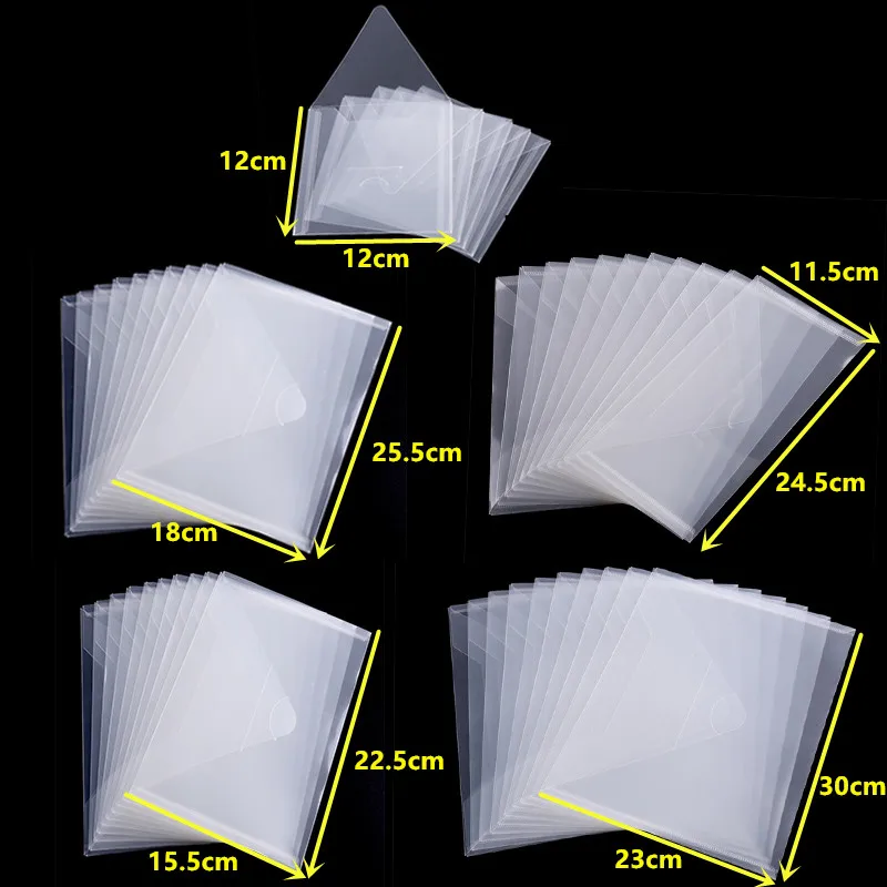 10pcs-40pcs Transparent Plastic Folder Storage Bags Envelopes For Cutting Dies Stamps Paper Cardstock Organizer Holders | Дом и сад