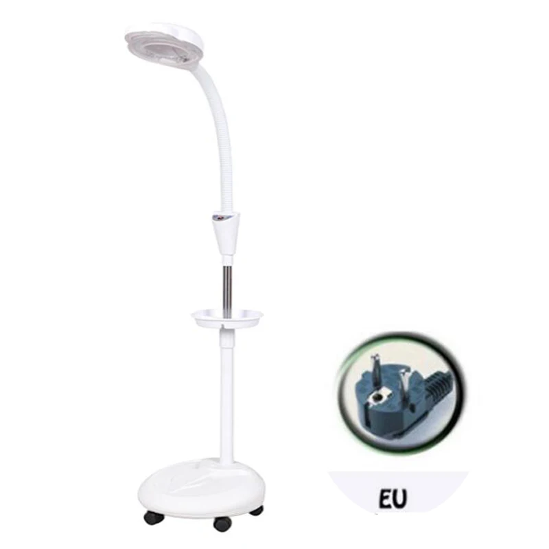 ADD EU Plug СВЕТОДИОДНЫЙ Лупа, красивая татуировка, холодный светильник, лупа, 8х диоптрий, напольный светильник, регулируемая лупа, для красоты, для ногтей, медицинский, 220 В - Цвет: ADD EU Plug