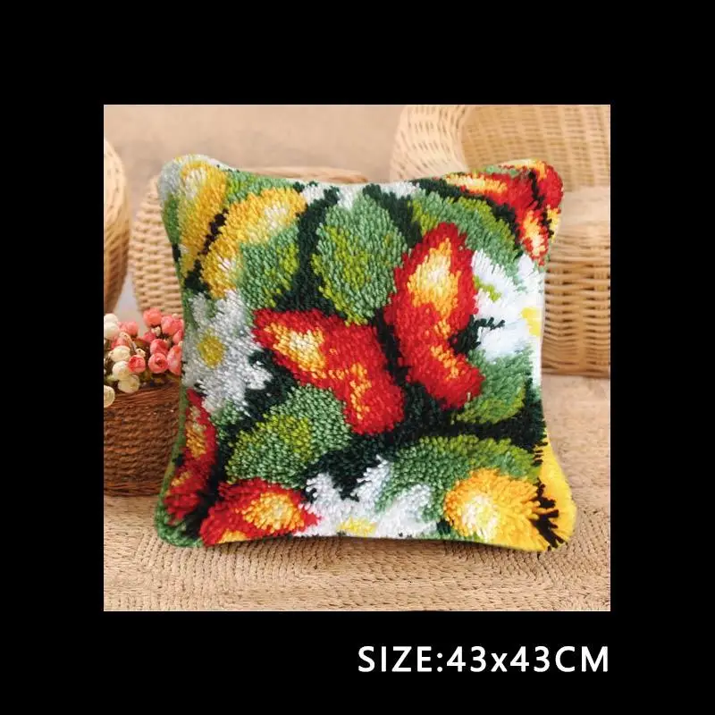 Сливовый Foamiran для цветов Borduurpakket Kussen Klink Haak Kleed Bloemen набор крючков с защелкой защелка для самостоятельной сборки Подушка с крючком для вышивки крестом подушки AA - Цвет: Сливовый