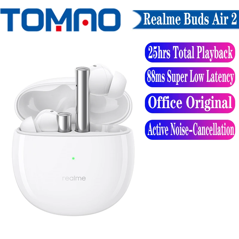 New Realme Buds Air 2 Wireless Earphone 88ms Super Low Latency 10mm Hi-Fi Bass Playback Game Music Sports Bluetooth Headphones |
