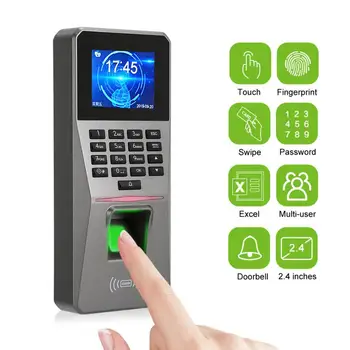 

Access Control Kits DC 12V 2.4in TFT Display Fingerprint Password Card Door Alarm Attendance Access Control Alarm Access Control