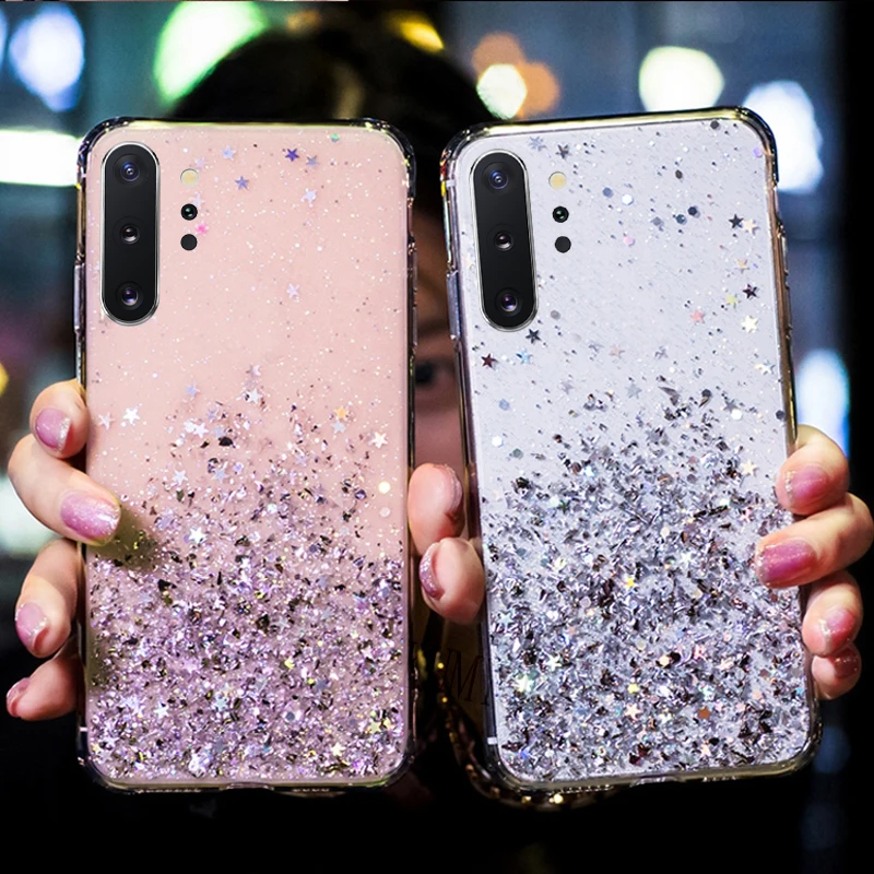 Luxury Glitter Star Case For Samsung Galaxy A70 A50 A10 A20 A30 A60 A80 A90 A20S A10S A20E Note 10 9 8 S10 S9 S8 Plus S10E Cover