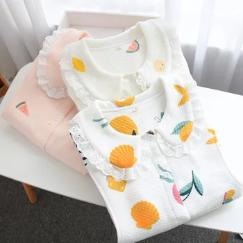 

New ins wind autumn models pregnant air layer breastfeeding clothing clothing postpartum cotton nursing warm pajamas set