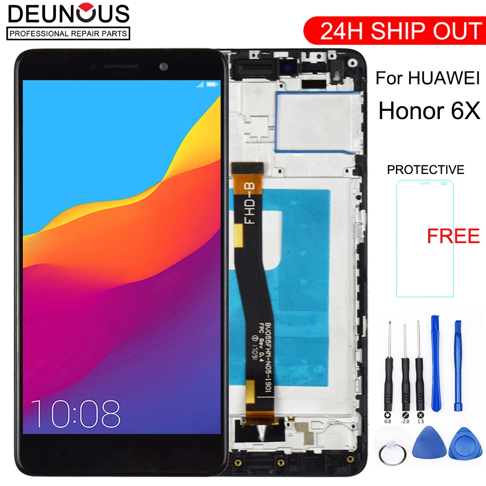 

New LCD Display For Huawei Honor 6X BLN-L24 BLN-AL10 BLN-L21 BLN-L22 Touch screen For GR5 2017 Digitizer jo Assembly Free Tools