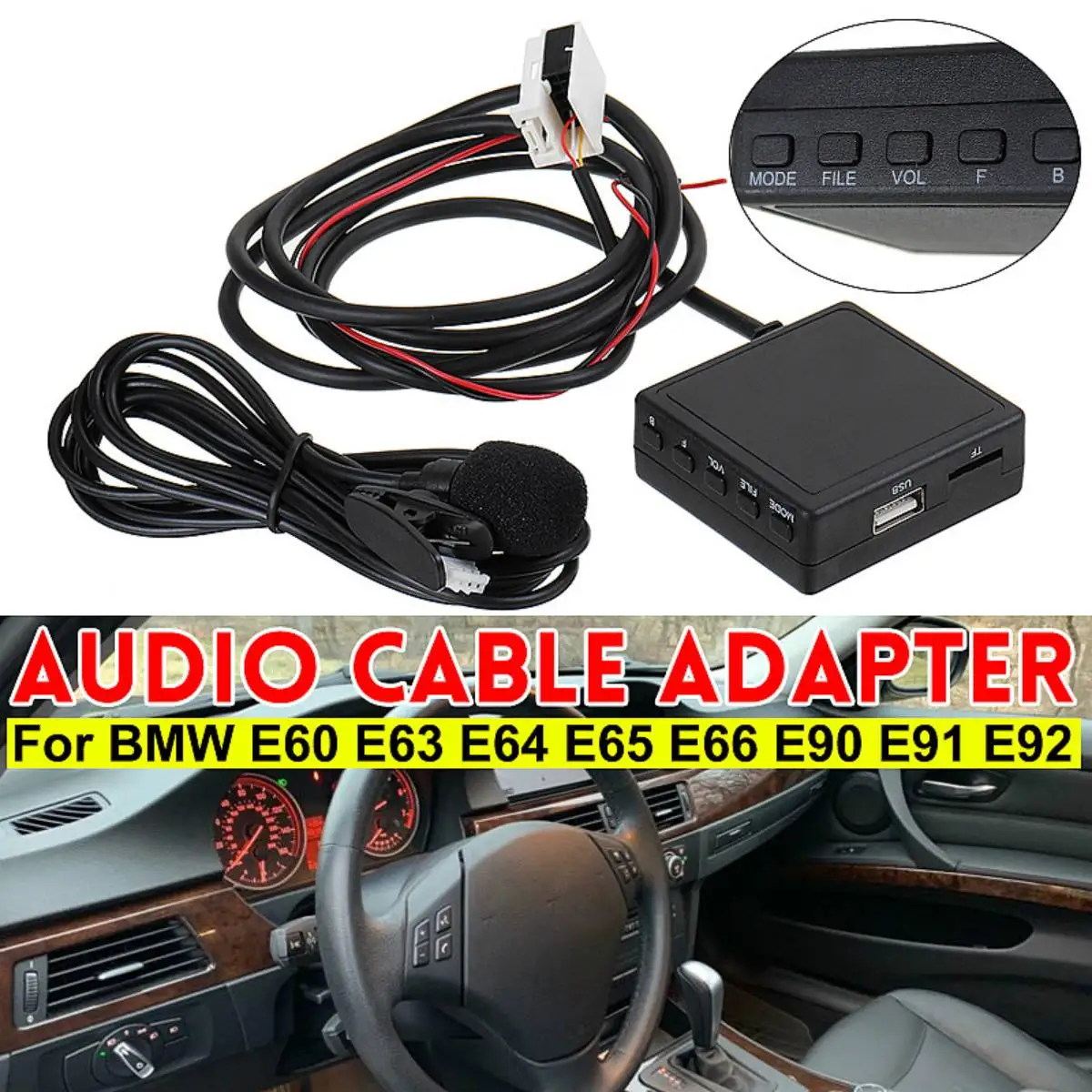 12V Car Wireless bluetooth Adapter For BMW E60 E63 E64 E65 E66 E90 E91