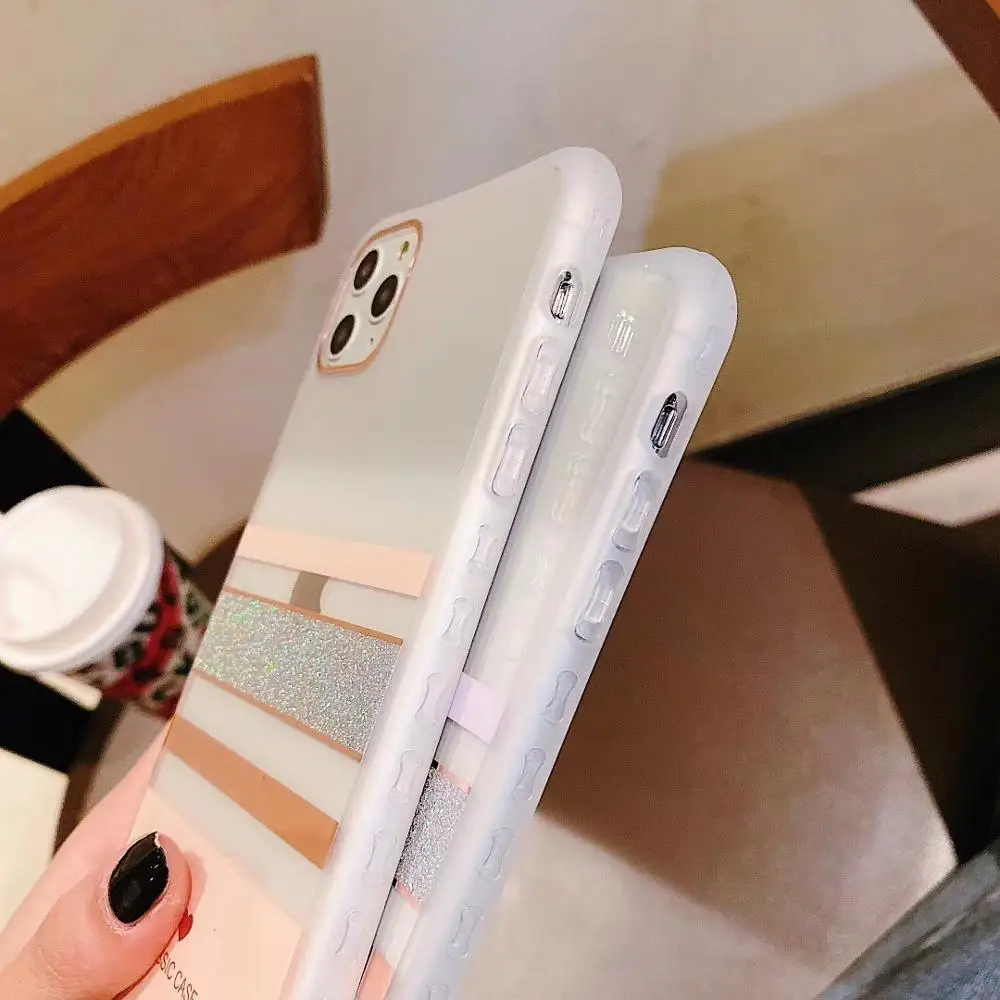 Модная линия чехол для телефона для iphone 11 pro max x xr xs чехол Блестящий анти-падение задняя крышка для iphone 8plus 7 6s