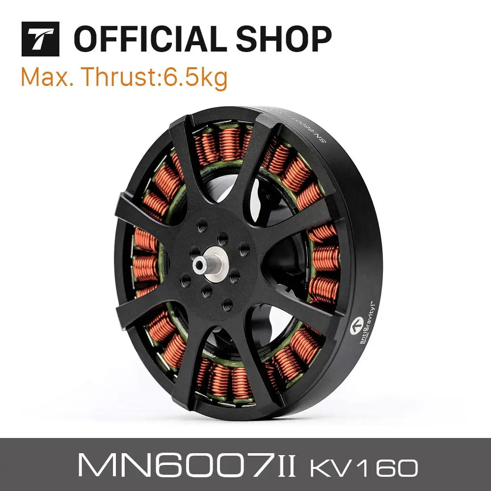 T-MOTOR MN6007II KV160 KV320 MN6007 II бесщеточный двигатель, максимальная тяга 6,4 кг, длительное время полета, эффективный Дрон, подходит для 21-22 ''prop
