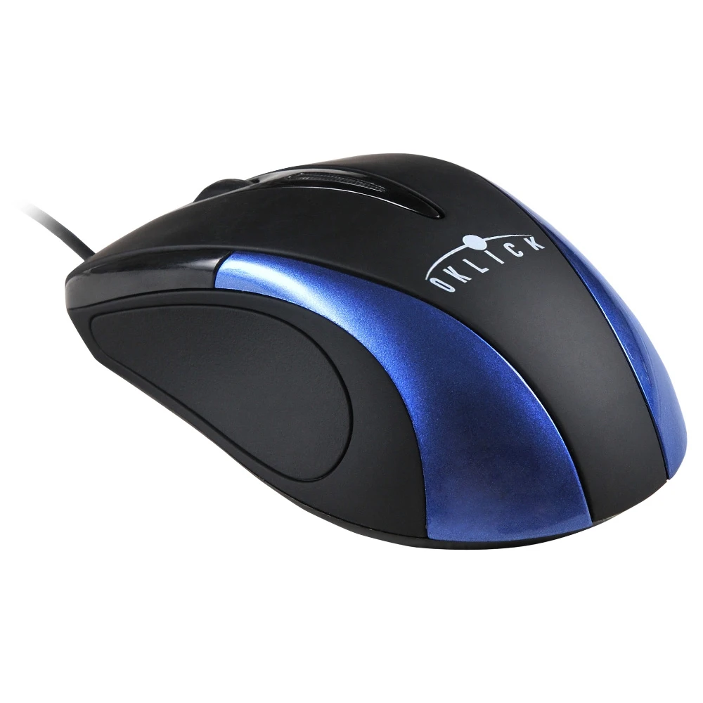 997801 Мышь Oklick 235M черный/синий оптическая(800dpi) USB(2but