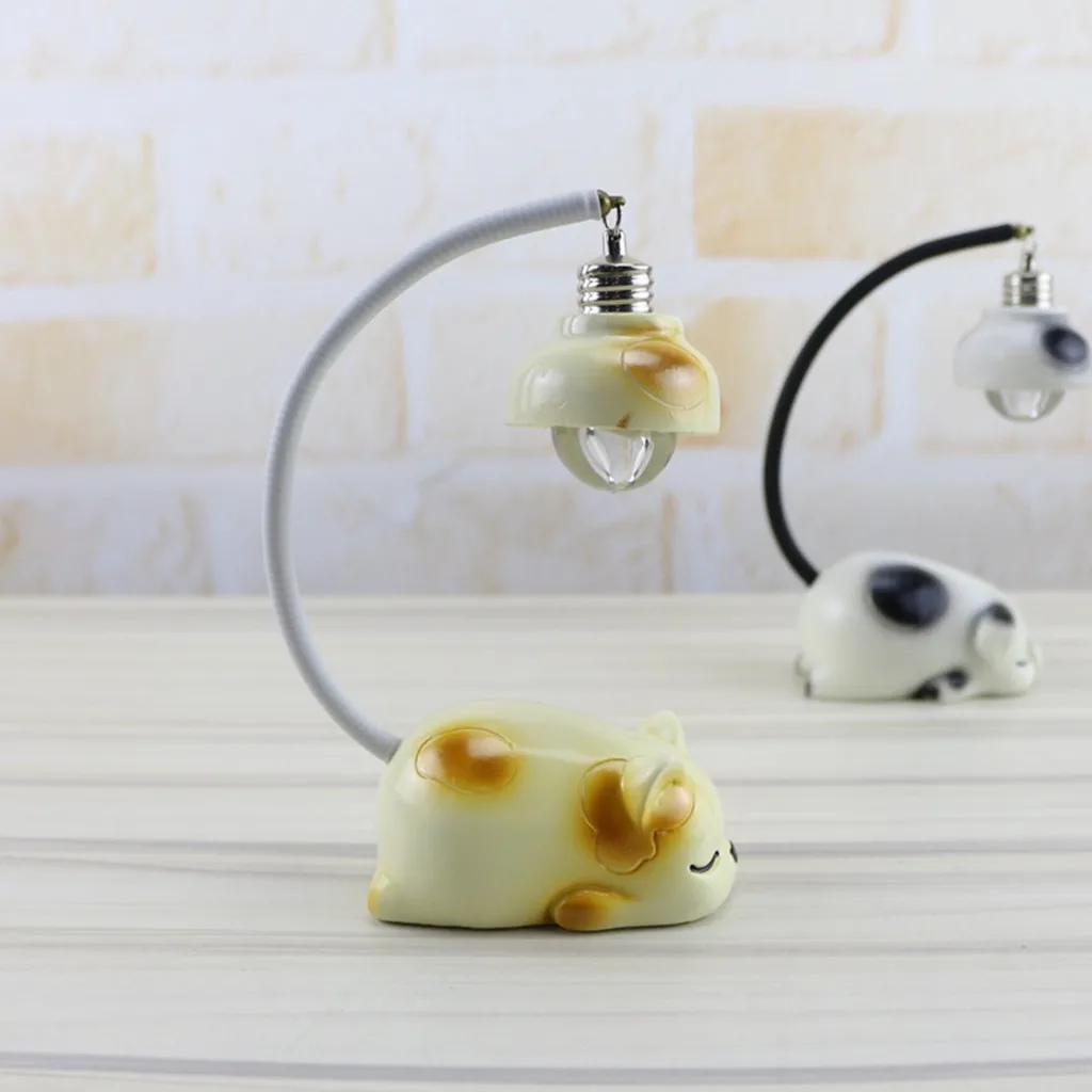 Lighting Decorative Lamp Cute Cat Pig Night Light Resin Crafts Table Decor Lamp Lampara Wedding Party Decoration Lampara