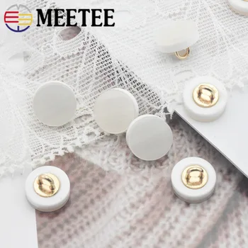 

Meetee 50pcs 10mm Resin Transparent Round Shirt Button Wild Men/women Shirt Shank Button DIY Cardigan Decor Buckle Sew Accessory