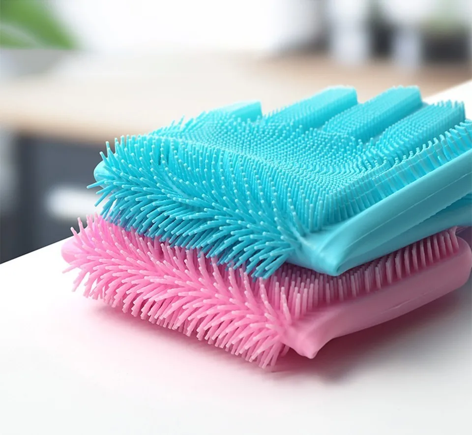 Волшебная силиконовая посуда для мытья сада Guantes аксессуары из латекса перчатки для уборки кухни Бытовая для мытья посуды резиновая щетка