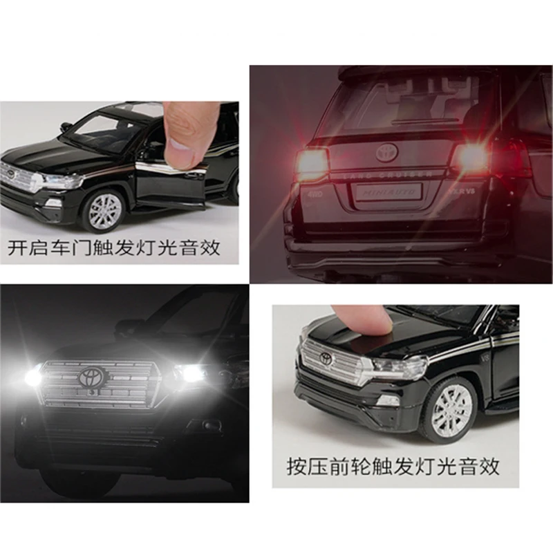 Skup 132 Toyota Land Cruiser Diecast Alloy Model samochodu Diecasts i pojazdy zabawkowe wysokiej symulacji zabawki samochody dla dzieci prezenty dla dzieci