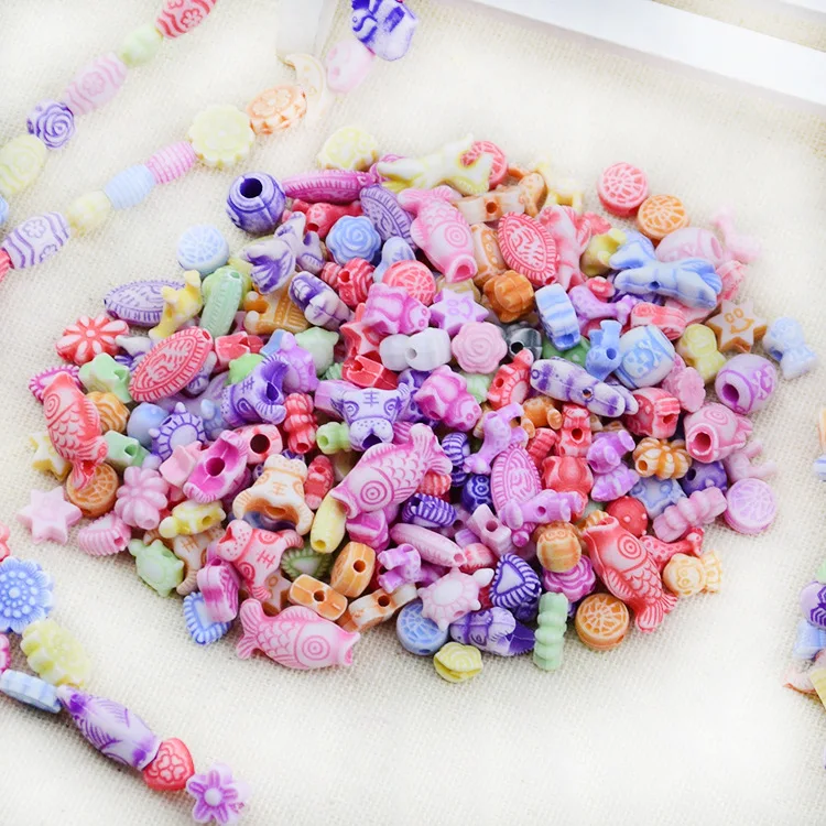 Children Handmade DIY Beaded Bracelet Oceans-500g in Bulk GIRL'S Educational Acrylic Bead-stringing Toy