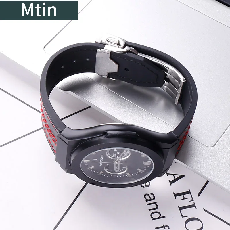 Genuine Leather Strap Men's Watch Accessories For Hublot Watch Band 19mmx25mmOutdoor Sports Rubber Strap Ladies Wristband Buckle