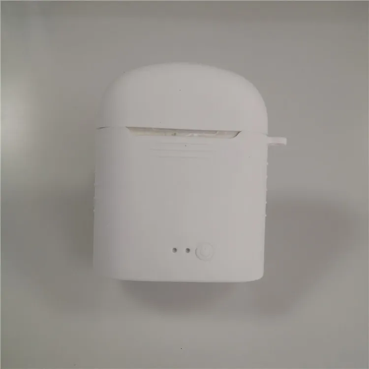 white DHL чехол для Airpods силиконовый светящийся защитный чехол для Airpods I7 9s I7s Bluetooth наушники гарнитура аксессуары с пряжкой - Цвет: white