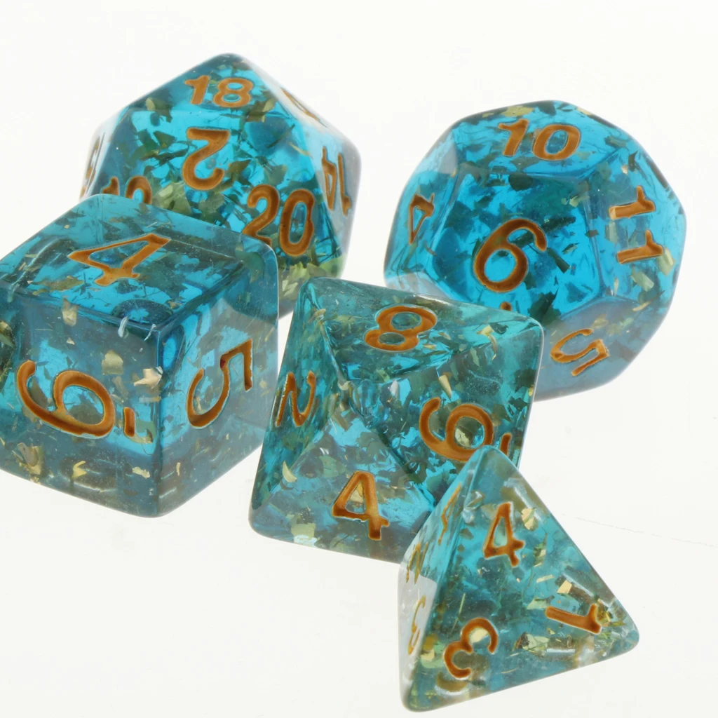Pack of 7 Polyhedral Dices Table Board Games Party KTV for Dungeon and Dragons Polyhedral Dice Games DND Dice Set Kids Math Toys