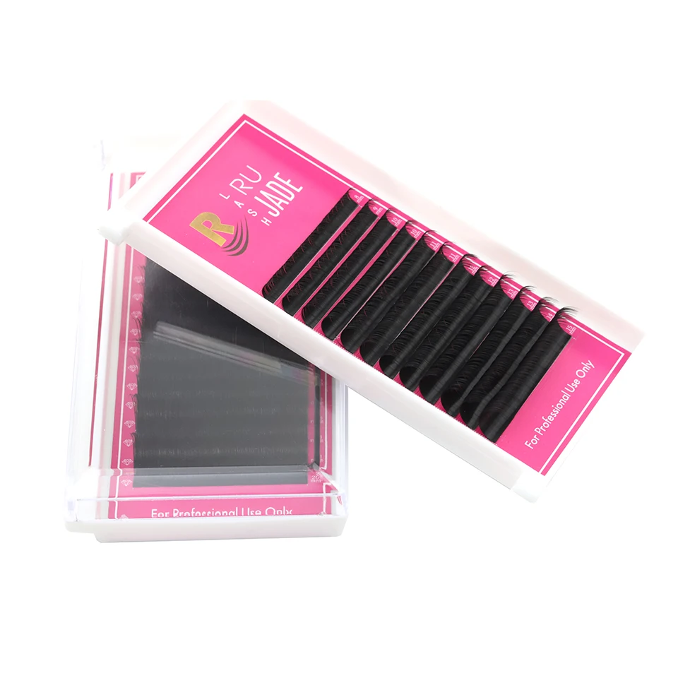 Las pestañas inferiores 6mm 7mm extensión de pestañas postizas suministros Individual Pestaña de visón de extensión de pestañas de seda ruso volumen pestañas Cilio