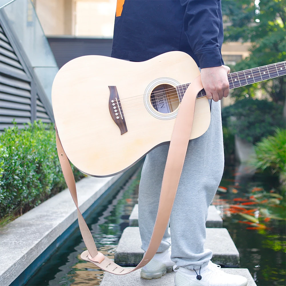 

Durable Guitar Strap Leather Head Adjustable Shoulder Strap For Guitar Electric Guitar Bass Guitar Parts Accessories Black New