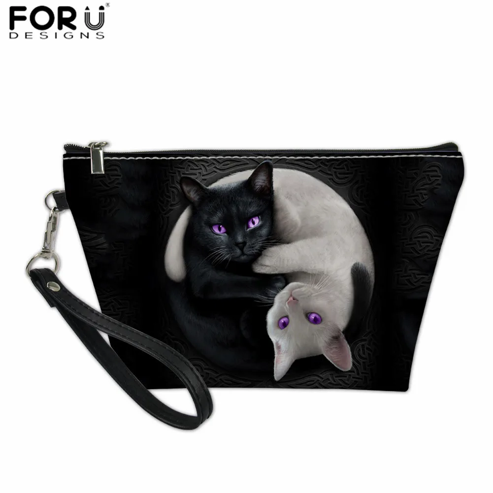 FORUDESIGNS/Детская сумка для унитаза для коробки черная луна кошка печать Портативный Женский дорожный Органайзер водонепроницаемый на молнии женские косметички - Цвет: L5070Z8