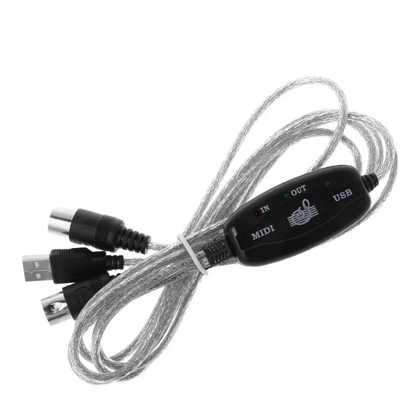MIDI USB IN-OUT интерфейсный кабель Шнур линейный конвертер ПК к музыкальной клавиатуре адаптер