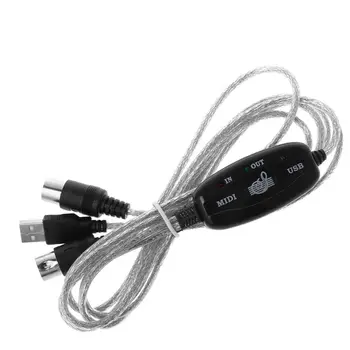 

MIDI USB IN-OUT Interface Cable Cord Line Converter PC to Music Keyboard Adapter