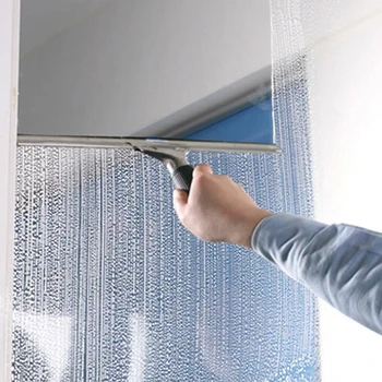 

Professional Window Squeegee Stainless Steel Glass Wiper with Blade Household Car Kitchen Bathroom Shower Mirror Clean Supplies