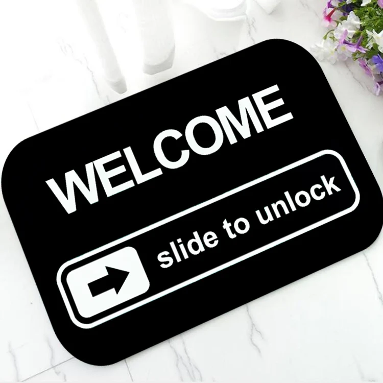 Welcome Unlock Модные акварельные горки для разблокировки моющиеся коврики для двери ковер Синий Серебряный Пол вход для ванной кухонный Коврик Противоскользящий резиновый 80 - Цвет: Welcome Unlock