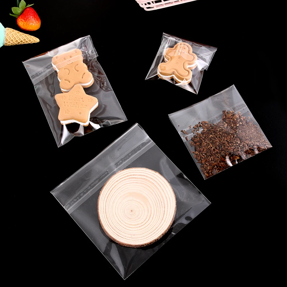 

100pc/Pack Self Adhesive Transparent Seal OPP Cookie Bags Candy Package Biscuit Gift Snack Decoration Party Supplies Pastry Tool