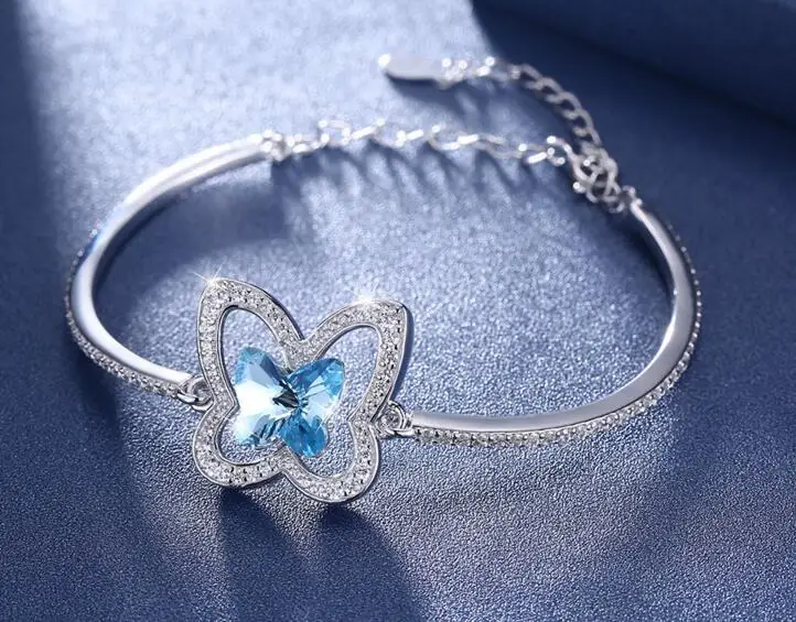 

YTF56 925 Silver Heart-Shaped Bracelet for Boys and Girls Wedding and Engagement Birthday Gifts