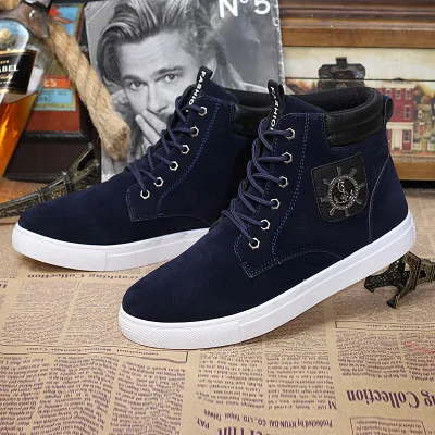 

High-top Shoes Men 2019 Winter Warm Boys Casual Canvas Shoe