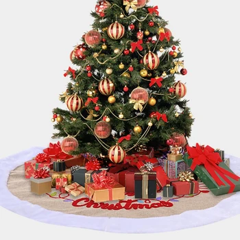 

120cm Christmas Tree Skirt Round Carpet Christmas Decorations for Home Floor Mat New Year 2021 Xmas Tree Skirts