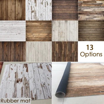 

Rubber Floor Photo Background Floor Printed Vintage Wood Newborn Backdrop Anti-slip Simulation Rubber Backed Mat