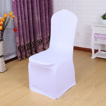 

30 50 100 pcs Universal White Stretch Spandex Chair Cover Lycra Polyester Fabric Wedding Banquet Party Hotel Dining Chair Covers