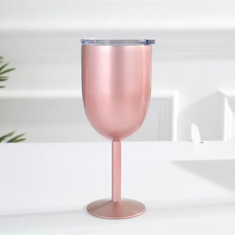 Manufacturers Direct Selling High Base Stainless Steel Red Wine Glass Summer Cold Insulation Wine Glass Hot Sales Hot Selling Cu