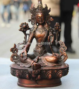 

Buddhism Red Copper Green Tara Guan Yin Kwan-yin Boddhisattva Goddess Statue