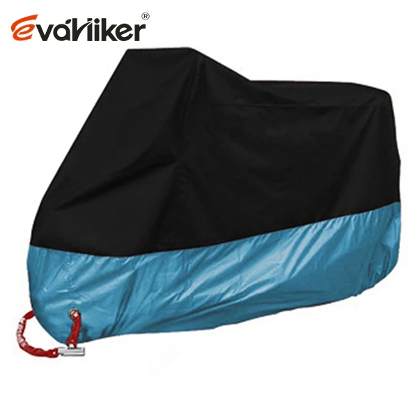 M-4XL Motorcycle Cover Motor Scooter Cover Universal Outdoor Uv Protector Season Waterproof Bike Rain Dustproof interchangeable Light blue