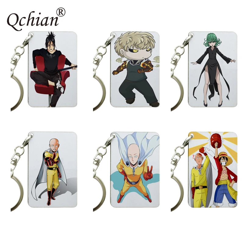 Брелок для ключей One Punch Man с цветным изображением не выцветает декоративный кулон
