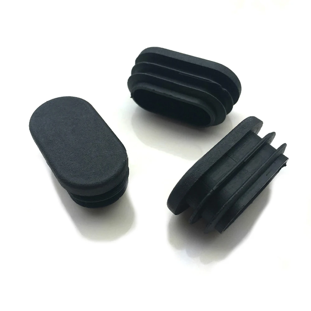 Oval Oblong Rectangle Plastic Black Blanking End Cap Tube Pipe Inserts Plug Bung