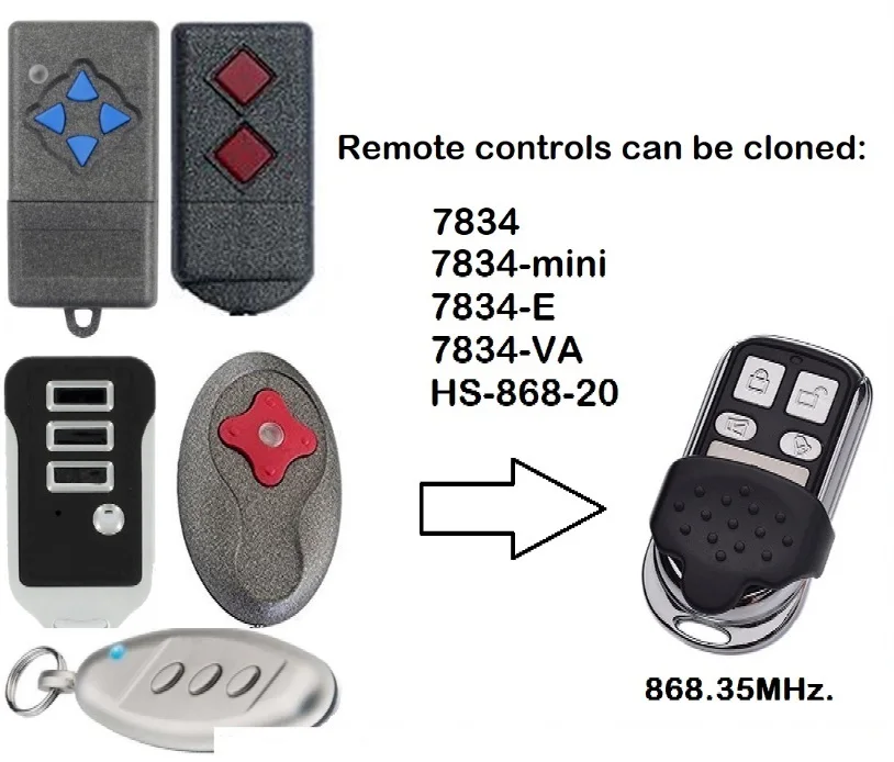 

For BelFox garage door remote control duplicator BelFox 7834 /7834-E/7834-mini 868.3Mhz