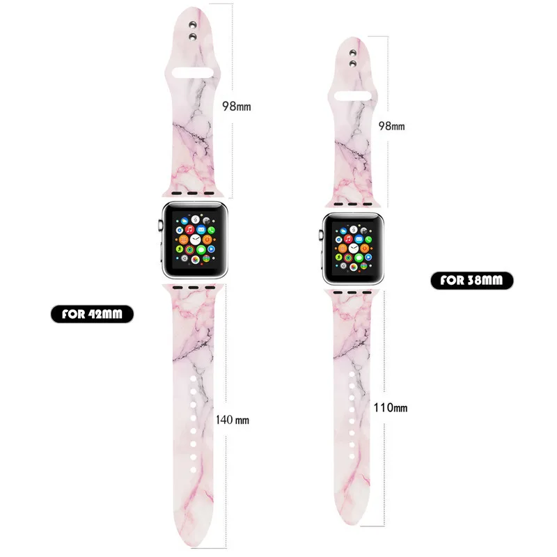 Ремешок для Apple watch силиконовый 38 мм 42 мм iwatch4 с 44 мм 40 мм цветочный принт ремешок браслет Регулируемая Замена Apple Watch4321