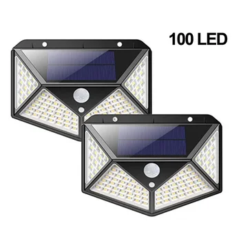 

Outdoor 100 Led Solar Light PIR Motion Sensor Solar Wall Lamp 3 Modes Garden Decoration Solar Lighting