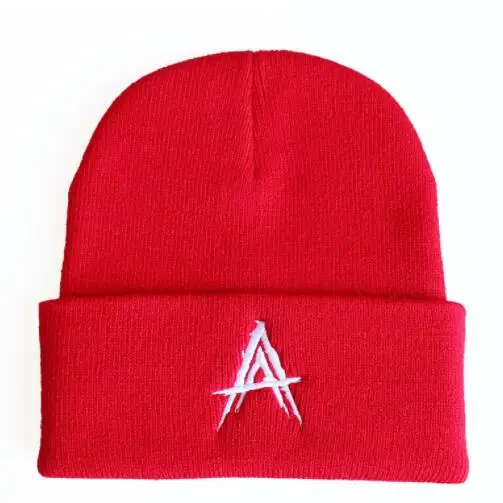 Модные шапочки Anuel AA с узором Embriodery Skullies, черные, настоящие шапки Hasta La Muerte, вязаные шапки, мужские кепки в стиле хип-хоп, Повседневная Уличная одежда - Цвет: Красный