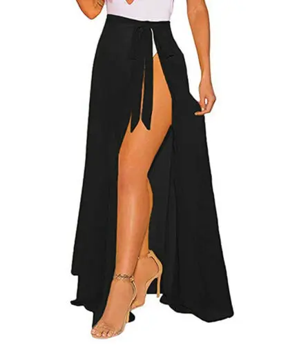A Fashion Women Chiffon Swimwear Pareo Scarf Beach Cover Up Wrap Kaftan Sarong Beach Solid Soft Skirt - Цвет: A